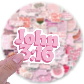 100PCS Pink Christian Stickers Bible Verse Stickers Faith Stickers Religious Stickers Jesus Motivational Stickers Inspirational Stickers God Stickers for Laptop Water Bottles Skateboard Computer Phone