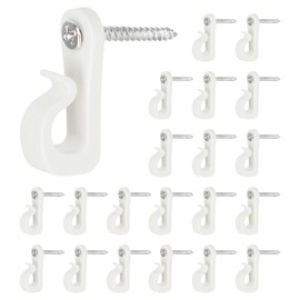 SULOLI Outdoor Hooks,20PCS Hooks for Outdoor Lights Festoon Light Hooks Outdoor Hooks for Hanging Fence Hooks for Lights(White)