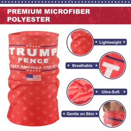 Trump 2020 Neck Gaiter Face Mask - Seamless Multifunctional Headwear Shield for Men - - One size