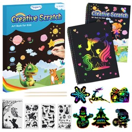 Girls Gifts, Scratch Art for Kids, Toy Craft Kits, Boys Toys, Funny Birthday Gifts, Christmas Gifts, Party Bag, Stocking Filler, Advent Calendar, Gifts for 4-12 Years