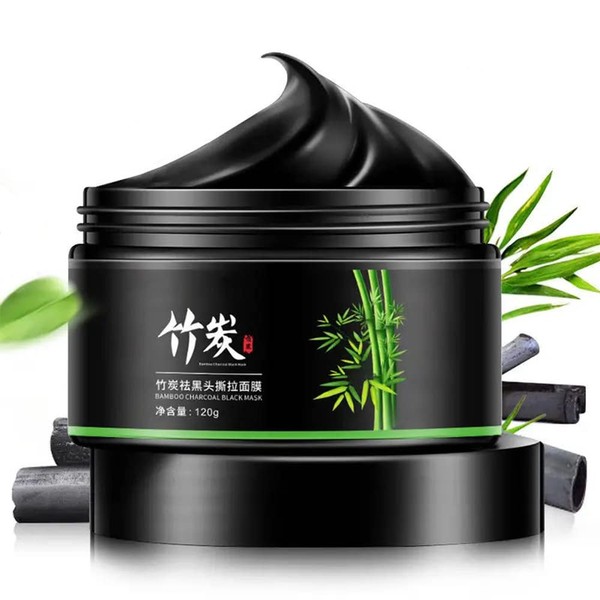 Blackhead Remover Mask, Bamboo Charcoal Peel Off Face Mask, Deep Cleansing Black Mask Purifying Peel-off Mask, Suction Blackhead Remover Mask, 120g