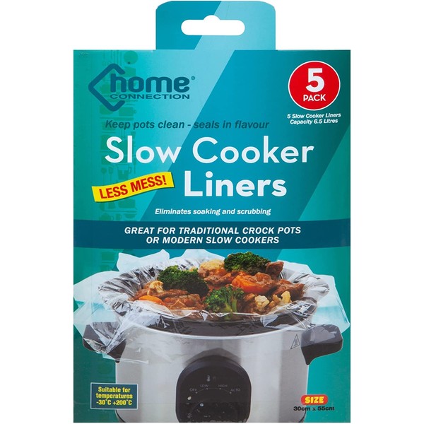 VFM - Slow Cookers Liner, Multipack of 5, Crockpot Liner, Large 6.5 litre Capacity, Cooking for Lots of People, Easy to Use, No Cleaning, Maintain your Slow Cooker