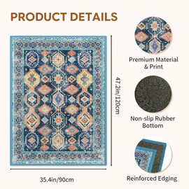 Flowers Office Chair Mat for Hardwood Floor, 35 X 47in Rug for Tile Floor