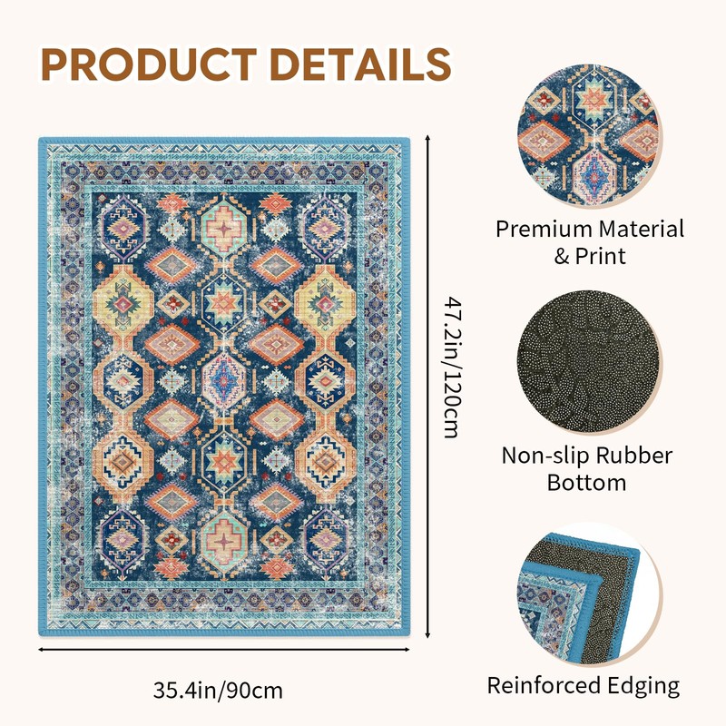 Flowers Office Chair Mat for Hardwood Floor, 35 X 47in