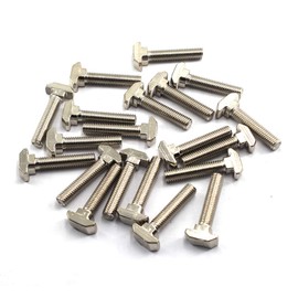 M5x25 T Slot Bolt Carbon Steel Hammer Head Bolt For 2020 Series T Slot Aluminum Extrusion European Standard (30 Pieces)