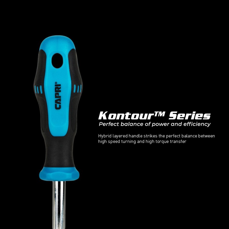 Capri Tools Kontour Nut Driver Set, 3-Inch Hollow Shaft, SAE,