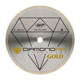 QEP 8" Continuous Rim Premium Diamond Blade for Wet or Dry Cutting of Ceramic, Porcelain, and Marble Tile