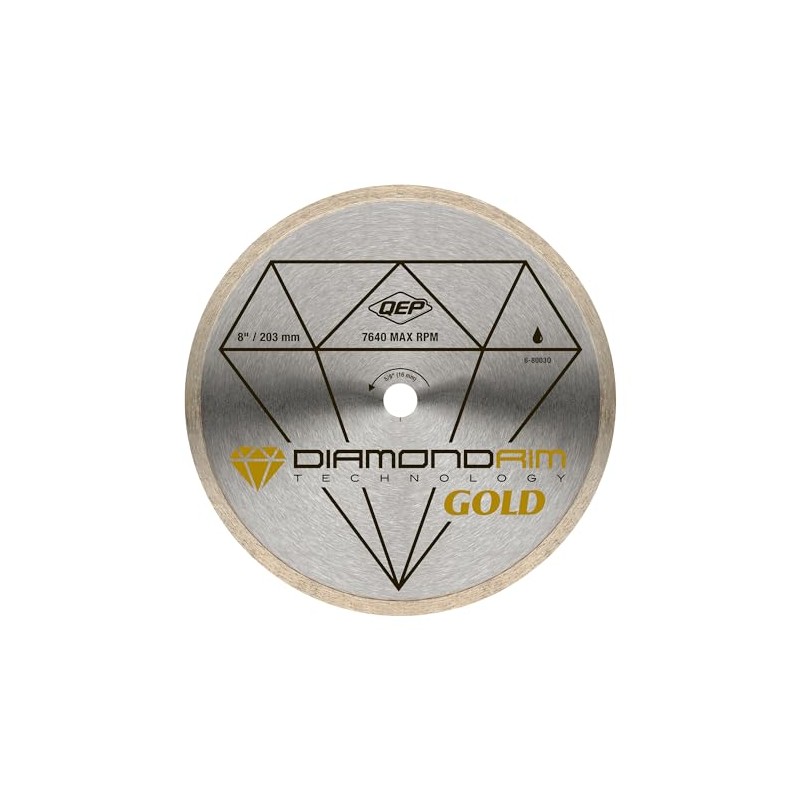 QEP 8" Continuous Rim Premium Diamond Blade for Wet or