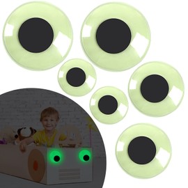 6Pcs Giant Googly Wiggle Eyes, PETKNOWS Glow in The Dark Google Eyes Self Adhesive for Craft Sticker Large Sticky Eyes Big Sparkle Googly Eyes for DIY Decoration 3inch 4inch 6inch