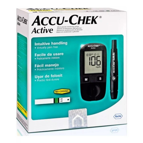 Accu-Chek Glucómetro Accu-chek Active Kit Con 10 Tiras Y 10 Lancetas