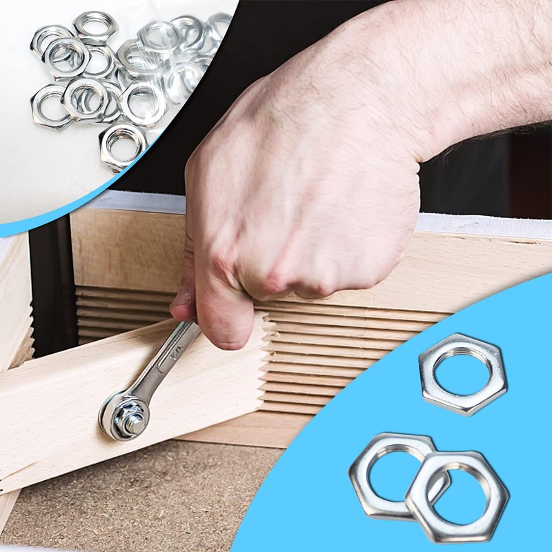 Hexagon Nuts M8 M10 M12 Galvanized Thin Nut Pitch Metric
