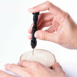 20/25pcs Mini hand drill Vise Hand Bits Twist Woodworking Set Precision Pin ausell (1 x Hand Drill + 1 x 25pcs Drill Bits)