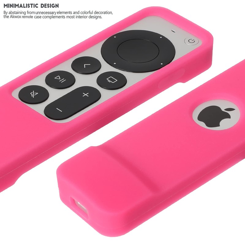 AKWOX [Nightglow Red] Remote Case Replacement for New Apple 4k