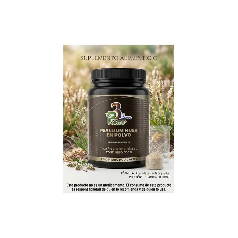 Psyllium Husk 3balancepoints Fibra Dietética, Pro-digestiva