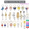 NAISKA 158PCS Gold Butterfly Braid Jewelry Dreadlock Accessories Snake Braid