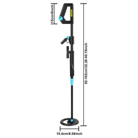 allsun Beginners Handheld Metal Water Proof Detector with Adjustable 32"-40" Search Coil and LCD Display