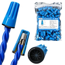 Lenporl 2026 New Grade 50PCS Waterproof Wire Connectors Nuts 22-8AWG,P4W Wire Electrical Connectors Outdoor Twist Nuts Caps Cable, Terminal Connector for Landscape Light, Irrigation Valves