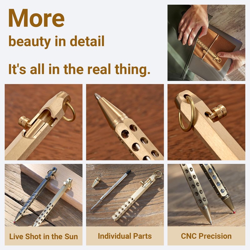 Origin-Joy 1 Pack Bolt Action Pen Set, Six Edge Solid