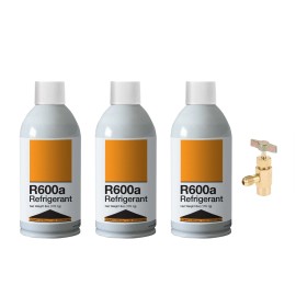 Leak Saver Refrigerant R600a Upright Charging Self Sealing Can 6oz 3 Pack - 3 Pack with K28 Valve