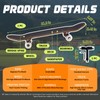 Professional Double Kick Skateboard, 31 inch Maple Deck, ABEC-9 Bearings,