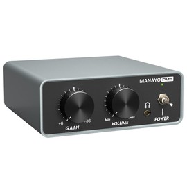 MANAYO Adjustable Gain Phono Preamp for MM Turntables, Professional Mini Pre Amplifier with 6-36dB Gain, Headphone Output, RCA Connectivity with Grounding Terminal for Vinyl Record Player