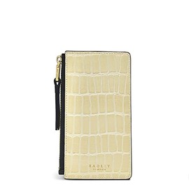 Radley London Liverpool Street Medium Ziptop Coin Purse for Women2, Made from Cream Faux Croc Leather with Painted Cut Edges & a Metal Scottie Dog Stud, Purse with Zipped Coin Pocket & Six Card Slots