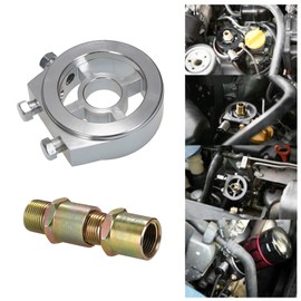 Universal Car Oil Filter Cooler Sandwich Plate Adapter for Oil Temperature & Oil Pressure