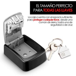 Timotech Candado de combinación empotrable con caja de seguridad | Lock de combinación con espacio para guardar llaves | Seguro de 4 dígitos para seguridad del hogar y cocina