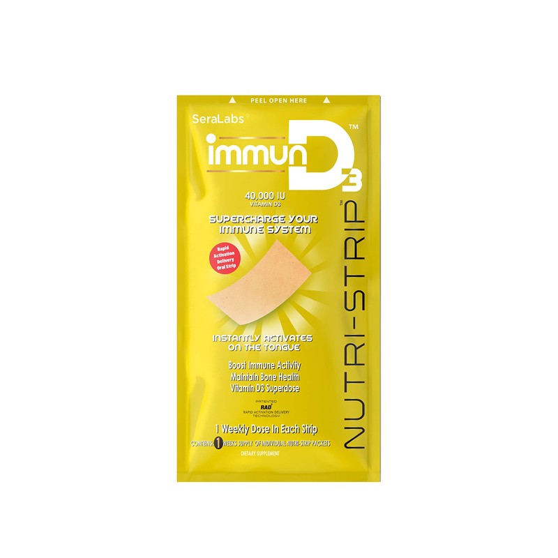 NUTRI-STRIPS ImmunD3 Vitamin D3 40,000iu Rapid Activation Delivery Oral Strips