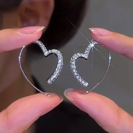 Valentines Day Gifts Heart Earrings for Women Valentines Earrings Valentines Day Outfits Women Rhinestone Dangle Earrings Valentines Day Decorations