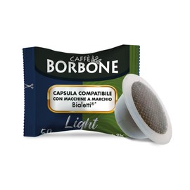 Caffè Borbone Light Coffee Blend (Pack of 50) — Creamy Espresso Grounds with Half the Caffeine — Coffee Pods Compatible with Bialetti* Machines for Domestic Use
