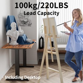 TIQLAB Height Adjustable Electric Standing Desk, 40 x 24 inch, Sit Stand Up Desk, Splice Board, Computer Home Office Desk, Rustic Brown Top