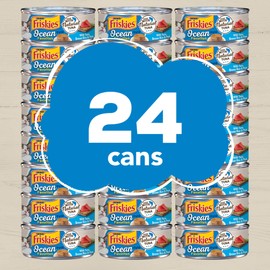 Purina Friskies Wet Cat Food Pate Ocean Favorites with Natural Tuna, Brown Rice and Peas - (24) 5.5 oz. Cans