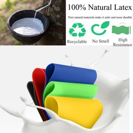 Resistance Bands for Exercise Working Out, Latex Elastic Bands for Yoga Pilates Rehab Fitness Home Workout Strength Bands for Booty, Exercise with 5 Different Resistance Levels (Blue)