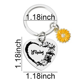 I Love Reading Keychains for Women Men Book Lover Gifts for Friends Sisters Birthday Graduation Gift for Daughter Son Christmas Gifts for Bookworm Bookish Gifts for Readers