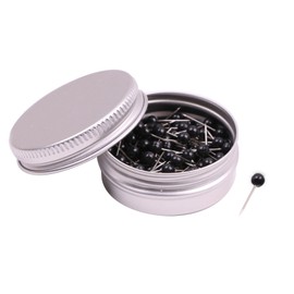 Tupalizy 1/8 Inch Small Round Head Map Tacks Pins for Home Office Use and DIY Craft Project (Black, 100PCS)