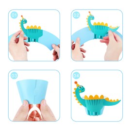 Dinosaurier Tier Kuchen Dekoration Kreative Cartoon Dinosaurier Tier Kuchen einfügen Dinosaurier Thema Cupcake Surround Dekoration Kinder Geburtstag Kuchen Dekoration Tier Kuchen Dekoration