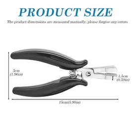 GOEDCH Professional Hair Extension Pliers: Bonding Pliers with Rubber Grip and Serrated Tip, Hair Extension Pliers Bonding Extensions Real Hair for Removing Keratin Hair Extensions