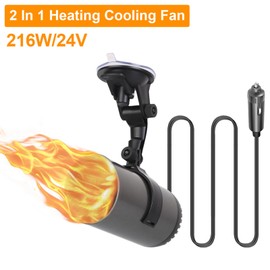 KOCASO 24V Car Heater, Portable Heating & Cooling Fan, 2 In 1 Car Windshield Heater Defroster Demister, 10S Fast Heating Defrost Defogger for Car Truck Van Bus