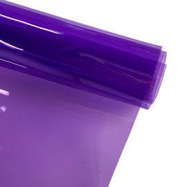 ONEART Purple Transparent Vinyl Fabric 91 x 135 cm, Multi-Purpose 0.3 mm Clear Soft TPU Fabric Sold by the Metre for Sewing Crafts and Home Decor