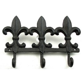 Cast Iron Fleur De Lis Triple Hook