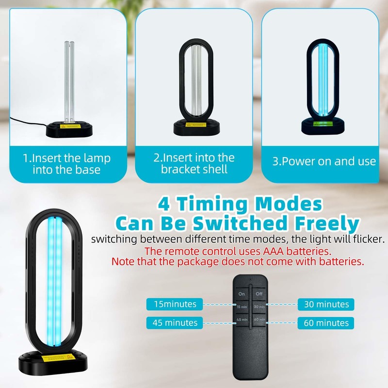 Feefir UV Light Sanitizer,4-Speed Timing and Remote Control UVC Home