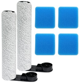 Replacement Brush Roller & Sponge Filter Set for Eureka NEW430BL/ for JONR ED12 Vacuum Cleaner（2 Brush Rollers +4 Sponges）