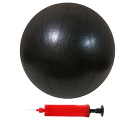 BAIMAN Mini Pilates Exercise 6 Inch Yoga Ball,Micropore Inflatable Exercise Yoga Ball,Core Training and Physical Therapy Equipment, Improves Balance for Home & Gym & Office with Pump(Black)