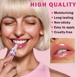 BIOKUSY Lip Plumping Booster, Spicy Lip Plumper Oil Lip Plumping Gloss, Ultra-Hydrating Nourishing Plump and Pout Lip Plumper, Glossy Finish Fuller Natural Lip Makeup Gift for Girls (02#)