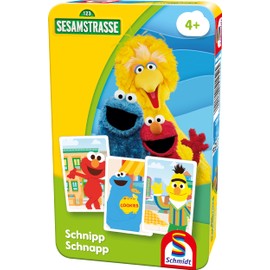 Schmidt Spiele 51452 Sesame Street Snap Travel Game Bring Me with Game in a Metal Tin Normal