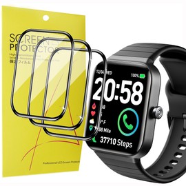 for RIZAMZ Smartwatch IDW15 Screen Protector,[3 Pack] 3D Full Coverage PET Soft Screen Protector Film Compatible with RIZAMZ IDW15 1.8"/TMHAI IDW15/Fitpolo,Parsonver,Delvfire Ultra,AEAC IDW15 (3 PACK)