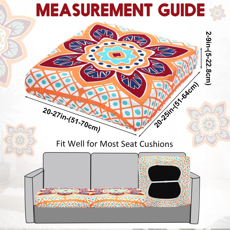 Hahafelt 8 Pcs Stretch Patio Cushion Covers Outdoor Sofa Cushion
