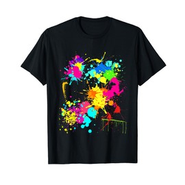 Color Splatter Colorful Paint Party Funny Team T-Shirt