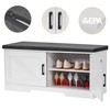 HOMSHO 2-Tier Storage Bench, 39.4" Wide Shoe Bench with Padded